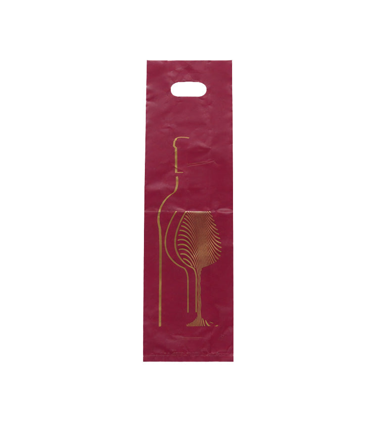 Sac plastique lie de vin poignées découpées gimex