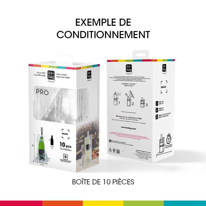 Ice.bag® SQUARE KING|Rafraîchisseur 2 bouteilles ou 1 Magnum|par 60