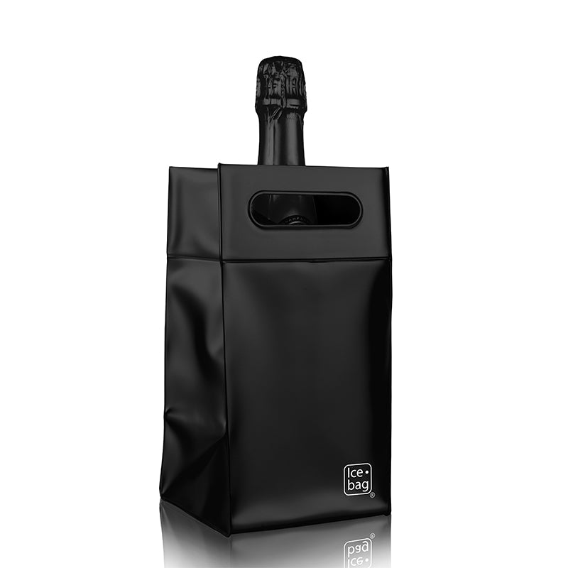 Ice.bag® SQUARE NOIR|Rafraîchisseur 1 bouteille|par 100