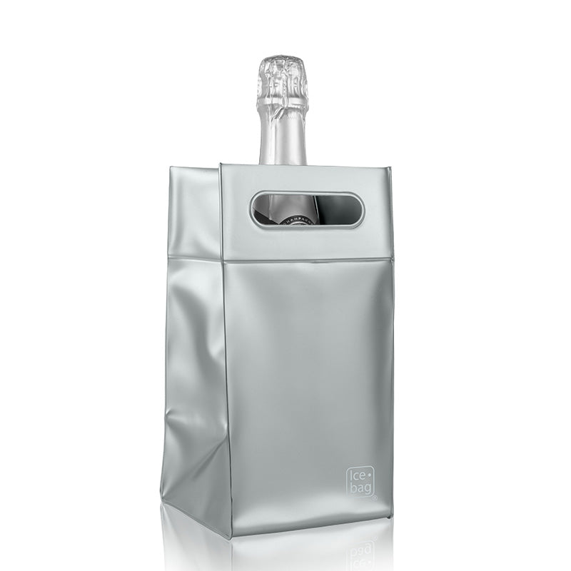Ice.bag® SQUARE ARGENT|Rafraîchisseur 1 bouteille|par 100