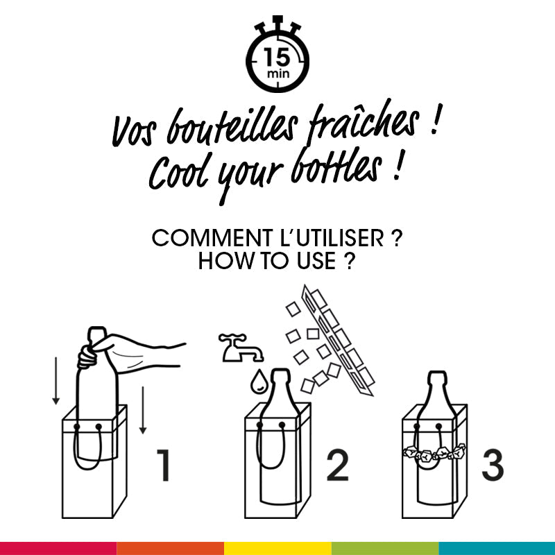 Ice.bag® CLASSIC NOIR|Rafraîchisseur 1 bouteille|par 24