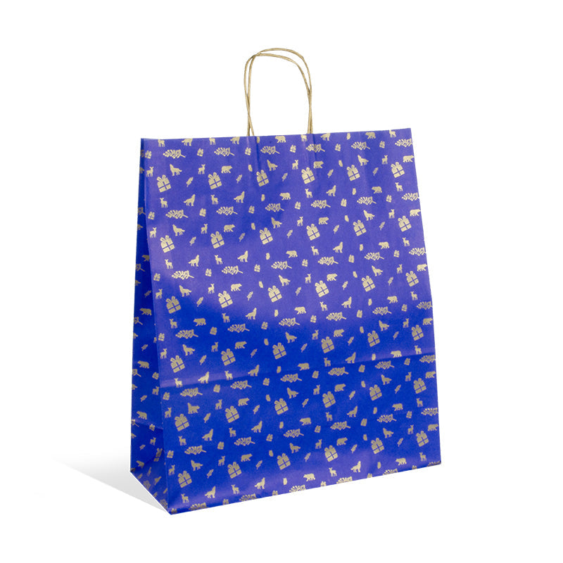 Sac Noe II|kraft blanc|poignées torsadées|35+14x41cm|par 250