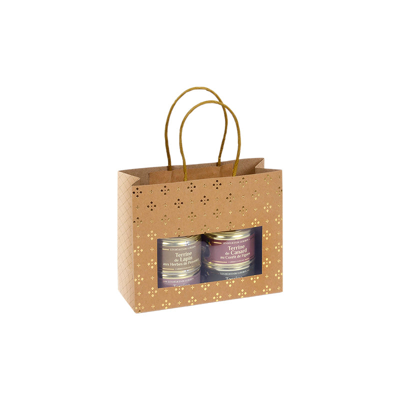 Sac Magic Stars fenêtre kraft brun poignées torsadées 20+7,5x15cm par 120