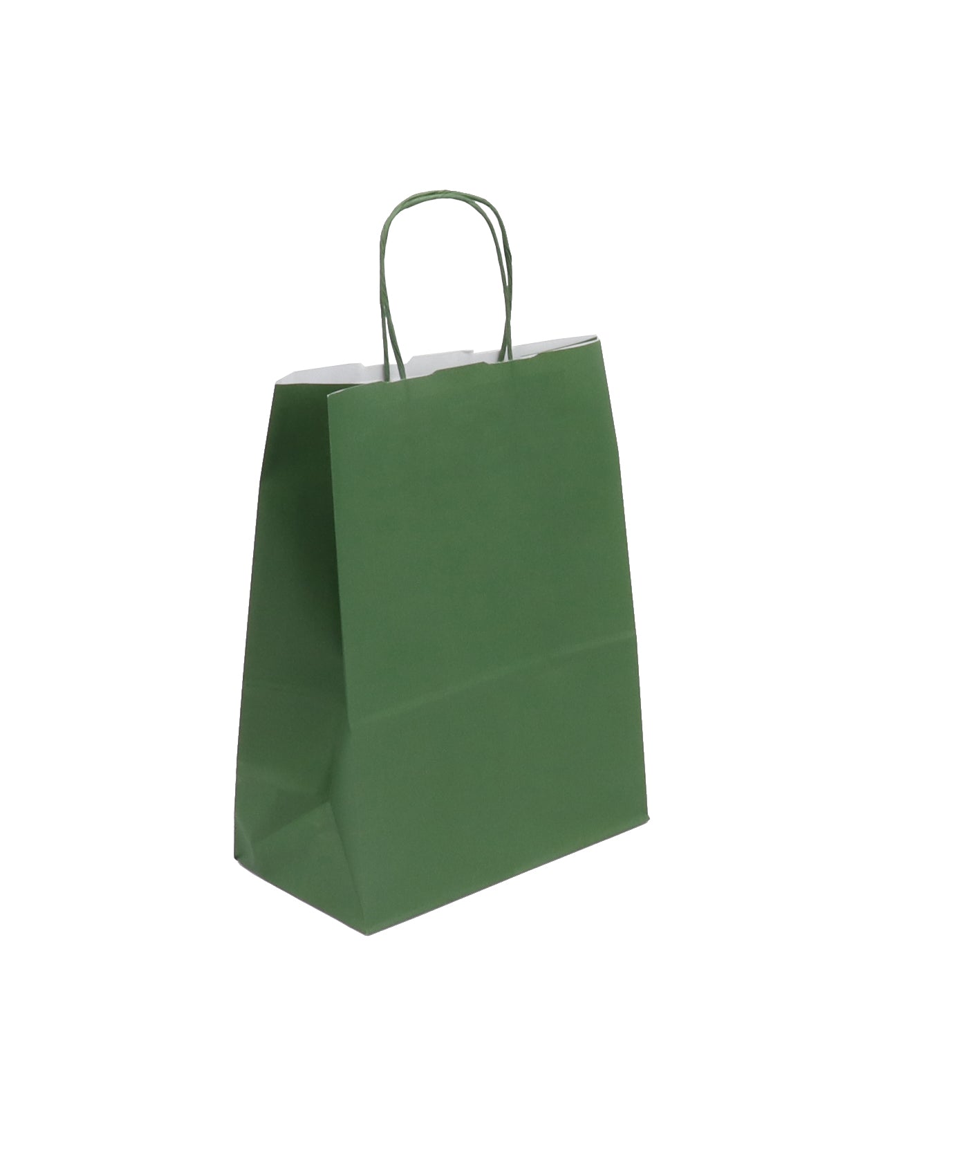 Sac papier poignées torsadées VERT FORÊT 23+12x30cm par 250