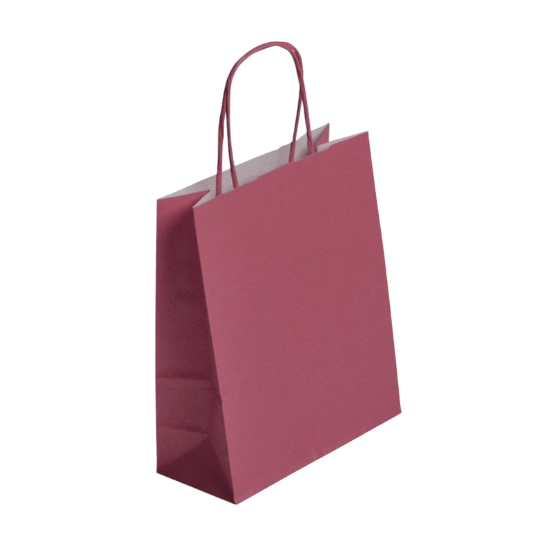 Sac Festival Lie de Vin kraft blanc poignées torsadées - 35+14x40cm par 250