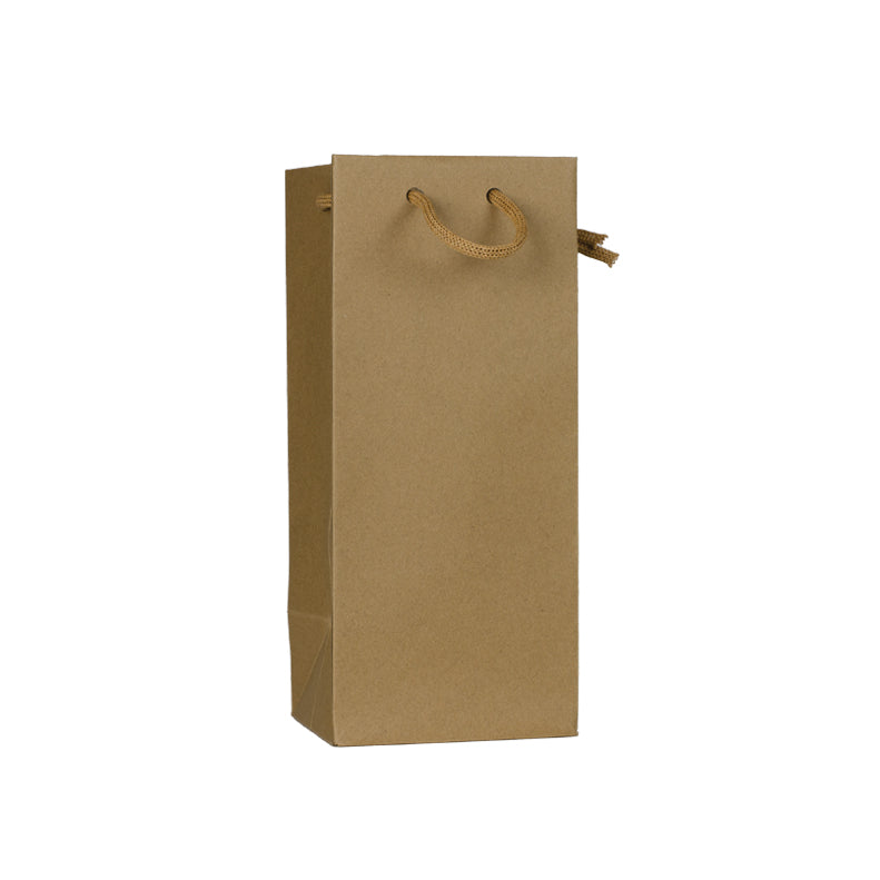 Sac 1 bouteille flacon kraft brun poignées papier 12x11x28cm par 200