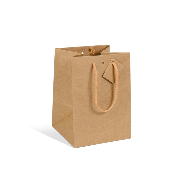 Sac luxe Cube Catering kraft brun poignées papier 18+17,5x25cm par 120