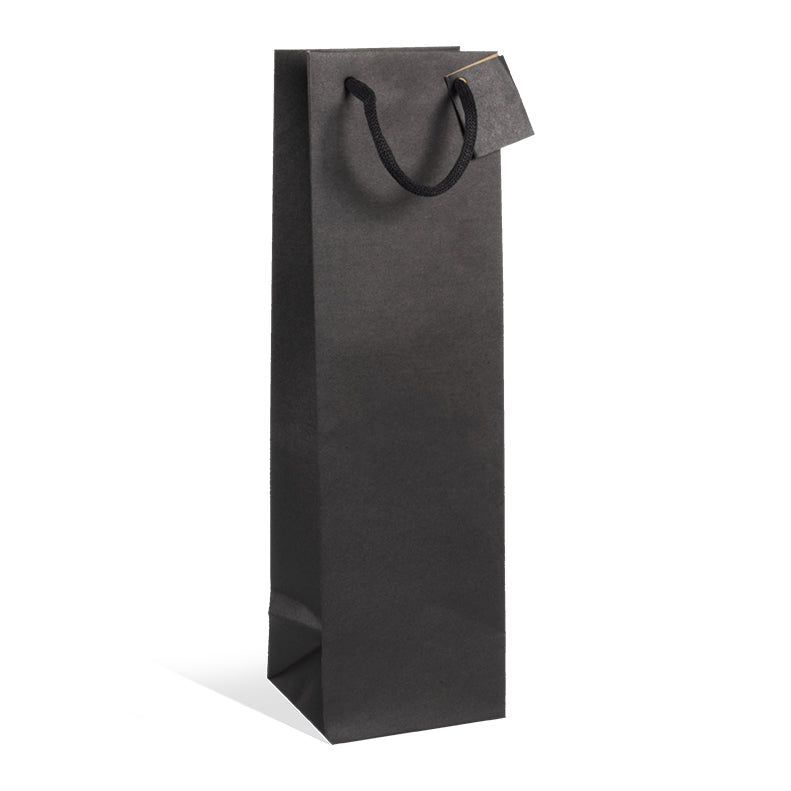 Sac 1 magnum kraft noir poignées papier 13+11,4x44cm par 100