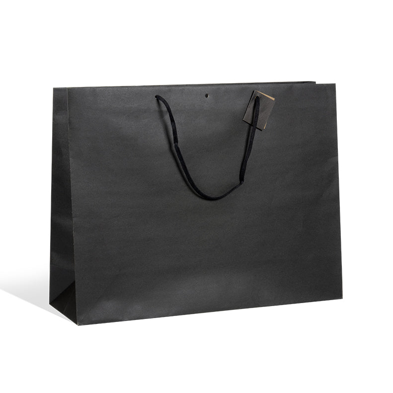 Sac luxe Giant kraft noir poignées papier 52+16x40cm par 50