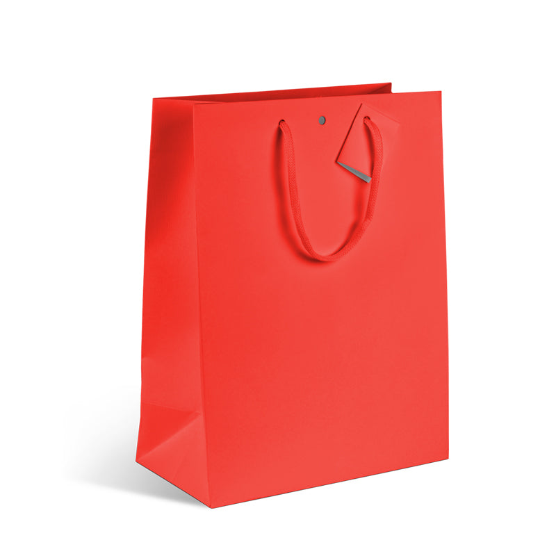 Sac luxe Natural Red kraft poignées papier 18+10x22,7cm par 200