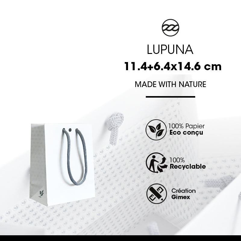 Sac boutique Small Lupuna poignées papier 11,4+6,4x14,6cm par 300