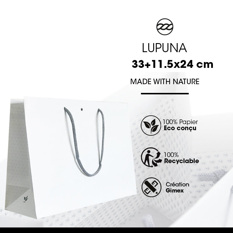 Sac boutique Standard Lupuna poignées papier 33+11,5x24cm par 120