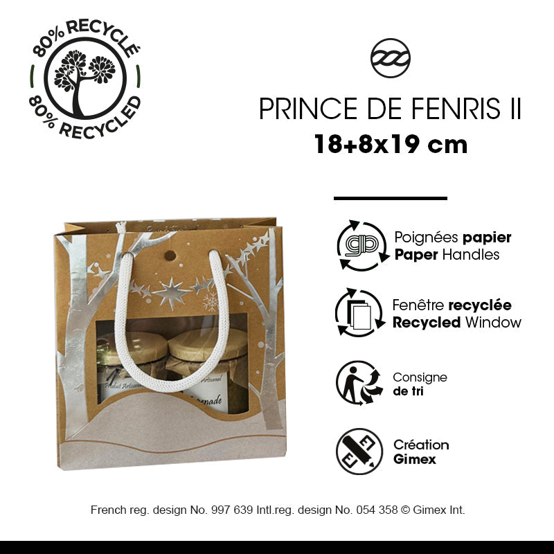 Sac Middle Prince de Fenris II kraft brun poignées cordelières 18+8x19cm par 192