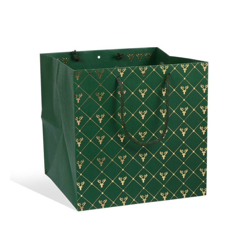 Sac Tartan caterer kraft brun poignées papier 26+26x26cm par 120