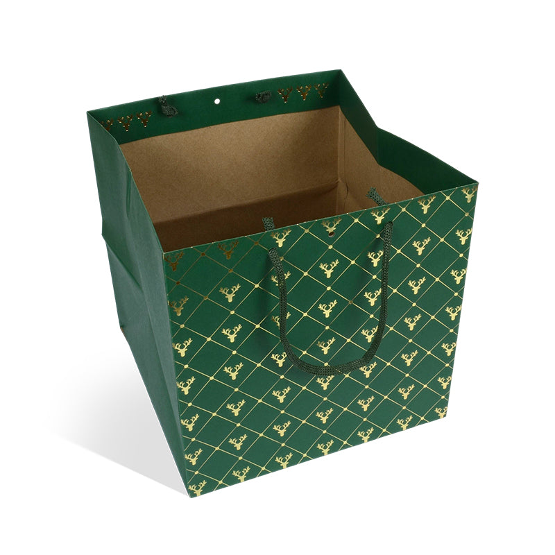 Sac Tartan caterer kraft brun poignées papier 26+26x26cm par 120