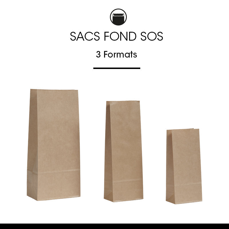 Sac alimentaire SOS kraft brun vergé 400 ml par 1200