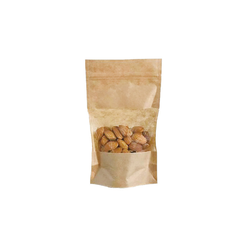 Sachet Doypack kraft brun avec fenêtre et zip hermétique 250ml par 1000