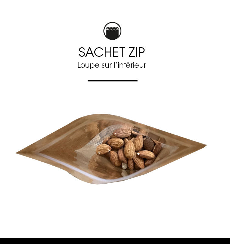 Sachet Doypack avec zip hermétique 250ml|kraft brun|par 1000