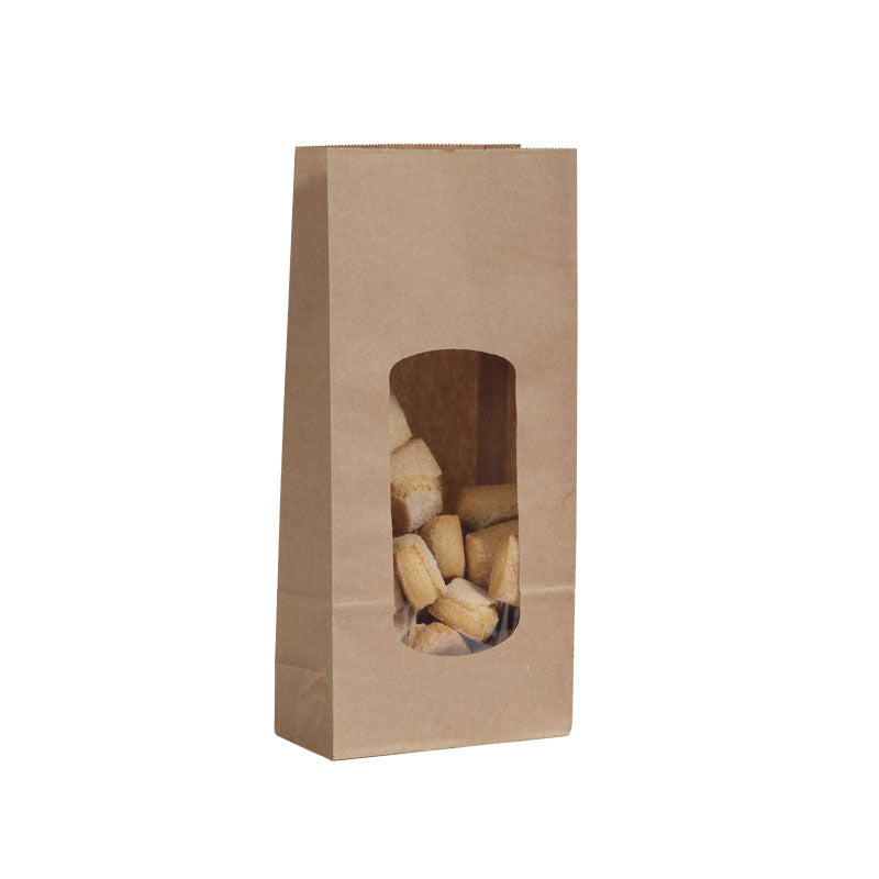 Sac alimentaire SOS fenêtre XL kraft brun lisse 850 ml par 800