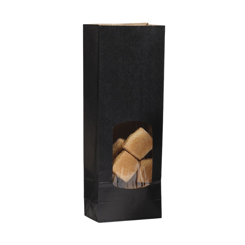 Sac alimentaire SOS fenêtre kraft noir vergé 400 ml par 1200