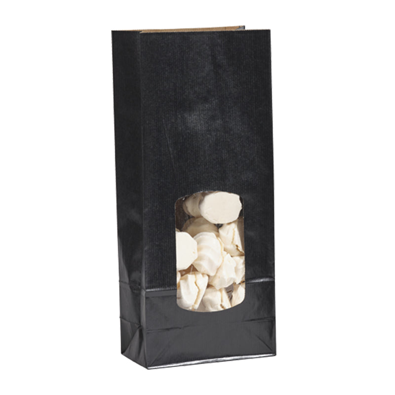 Sac alimentaire SOS fenêtre kraft noir vergé 850ml par 800