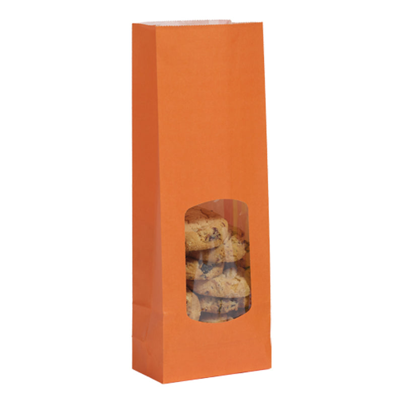 Sac alimentaire SOS fenêtre orange kraft lisse 400ml par 1200