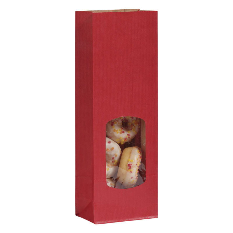 Sac alimentaire SOS fenêtre rouge kraft vergé 400ml par 1200