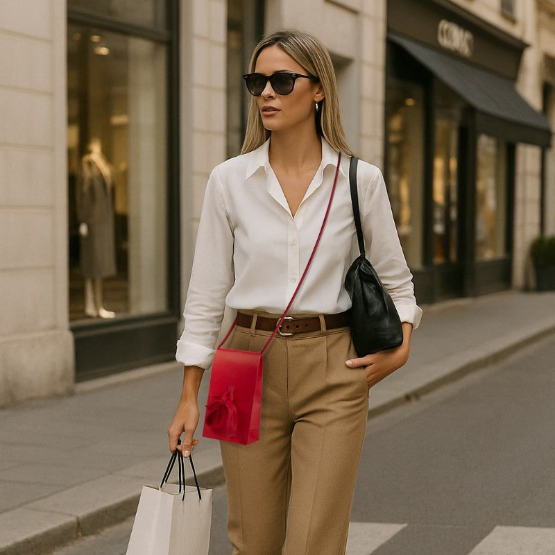 Sac Lady Belle rouge - k. 200g - 11,4+6,4x20cm - 200