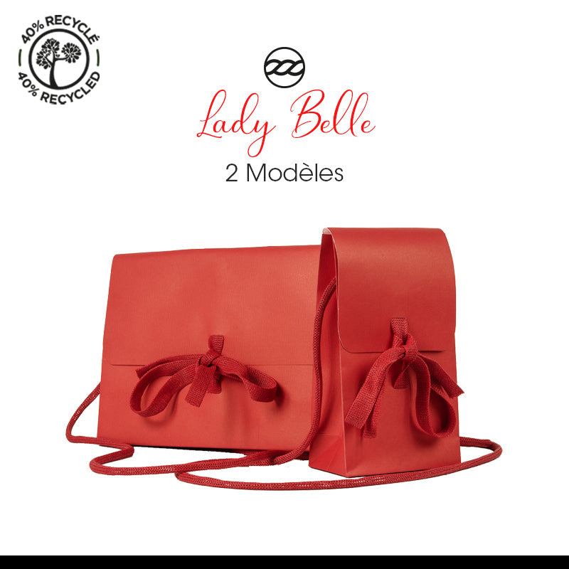 Sac Lady Belle rouge - k. 200g - 25+9x18cm - 200