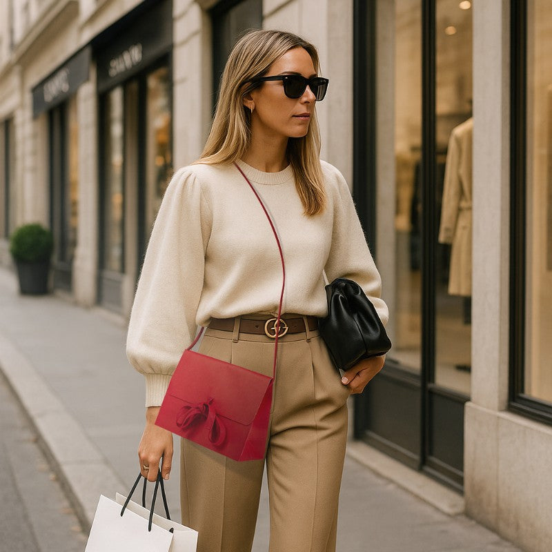 Sac Lady Belle rouge - k. 200g - 25+9x18cm - 200