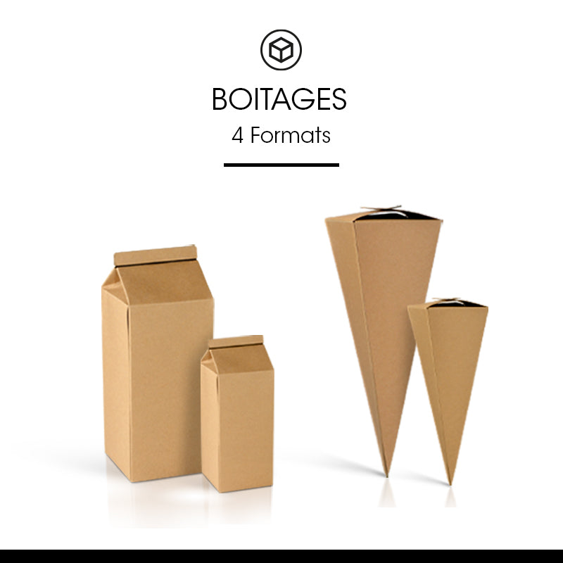 Mini brique carton recyclé brun 10x10x21cm par 100