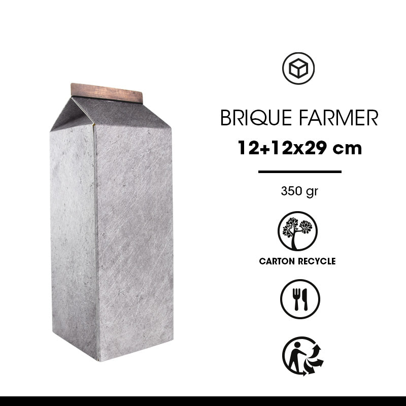 Brique Farmer kraft blanc 12x12x29cm par 120