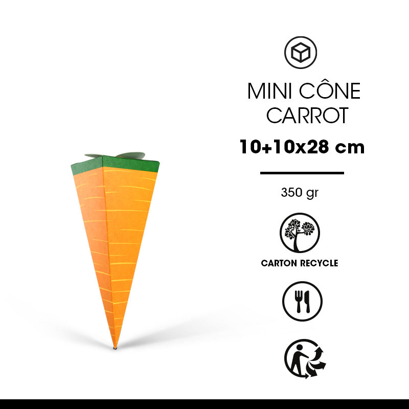 Pochette surprise Carrot kraft blanc 10+10x28cm par 120